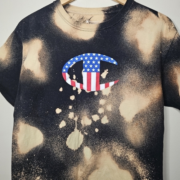 Champion USA Graphic Logo Custom Acid Wash Size Medium - Picture 4 of 6